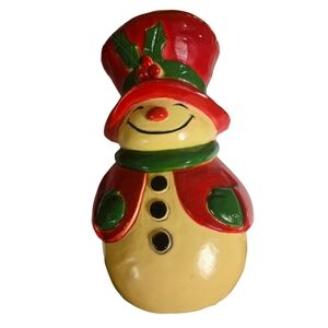 Jolly George 13" Christmas Snowman Blow Mold Vintage 70s Union